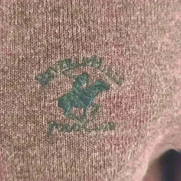 Small Beverly Hills Polo Club 100% Polyester Heather Red Long Sleeve Sweater - Picture 6 of 13